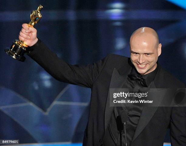 Director Jochen Alexander Freydank accepts the Best Live Action Short Film award for "Toyland" during the 81st Annual Academy Awards held at Kodak...