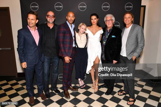 Christian Murphy, Ross Elliot, Sir John, Sarah Brown, Adriana Lima, Norton Herrick, and Russell James attend the 'American Beauty Star' premiere at...