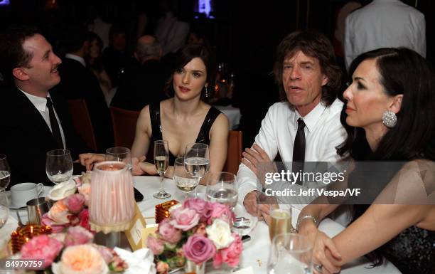 Director Darren Aronofsky, actress Rachel Weisz, musician Mick Jagger and designer L'Wren Scott attend the 2009 Vanity Fair Oscar party hosted by...