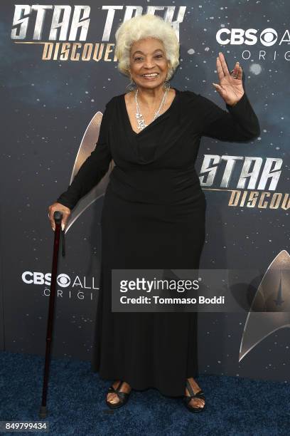 Nichelle Nichols attends the premiere of CBS's "Star Trek: Discovery" at The Cinerama Dome on September 19, 2017 in Los Angeles, California.