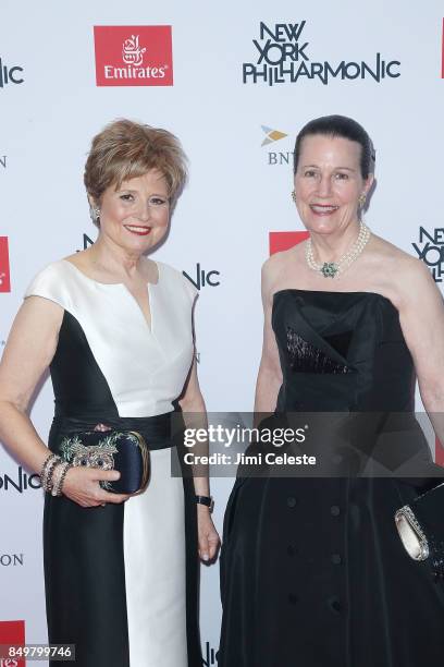 Deborah Borda and Cory Toevs attend New York Philharmonic 106 All-Stars: Opening Gala Concert Of New York's Orchestra at David Geffen Hall on...