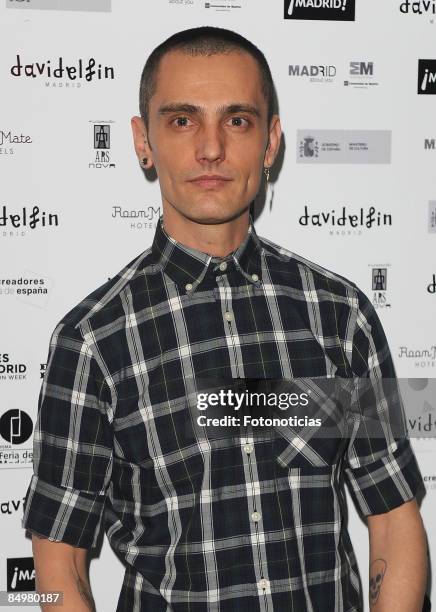 Designer David Delfin arrives at David Delfin aftershow party, held at Room Mate Oscar Hotel on February 22, 2009 in Madrid, Spain.