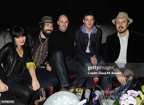 The Killers attends the afterparty following the Twenty8Twelve show during the London Fashion Week a/w 2009, at Whisky Mist on February 22, 2009 in...