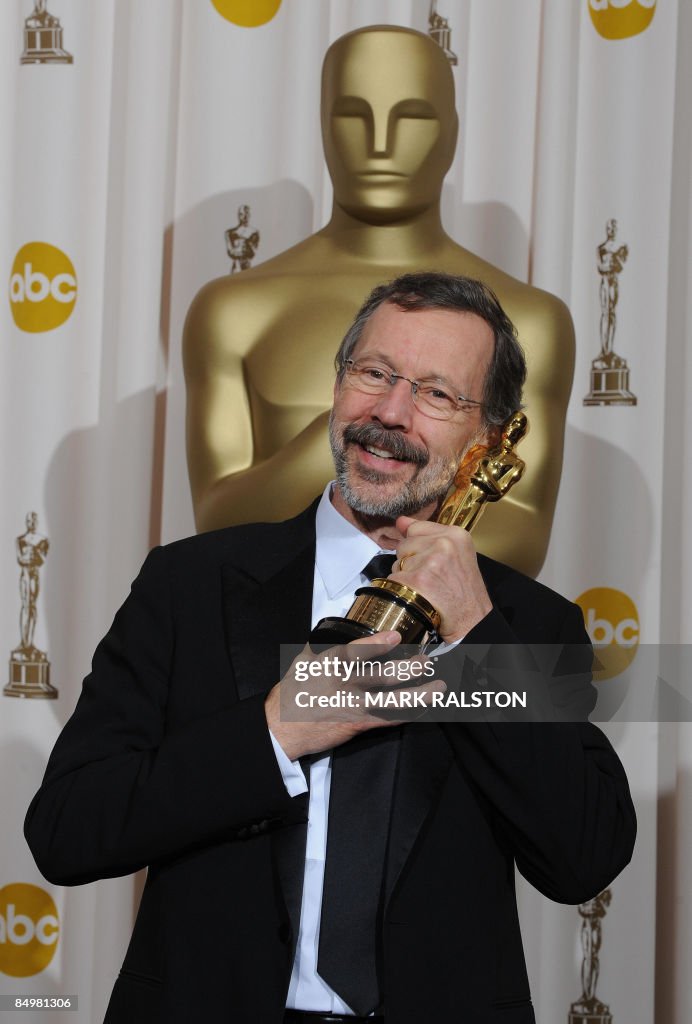 Ed Catmull poses with his Oscar he won f