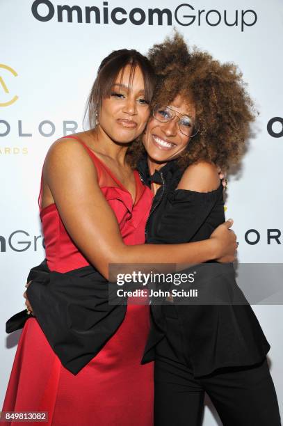 Christena J. Pyle and Elaine Welteroth attend the 11th Annual ADCOLOR Awards at Loews Hollywood Hotel on September 19, 2017 in Hollywood, California.