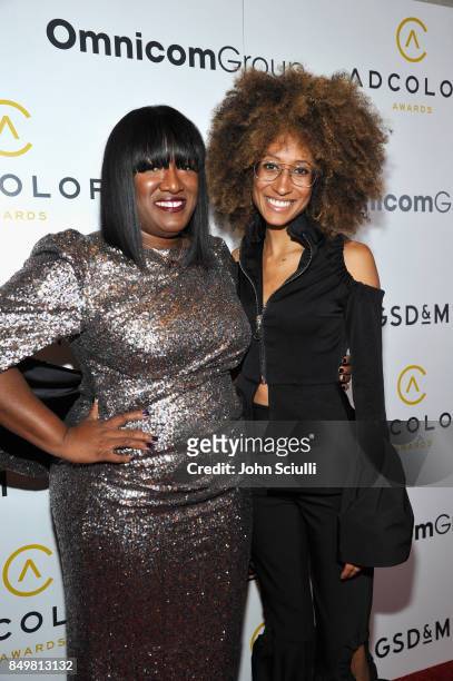 Founder & President Tiffany R. Warren and Elaine Welteroth attend the 11th Annual ADCOLOR Awards at Loews Hollywood Hotel on September 19, 2017 in...