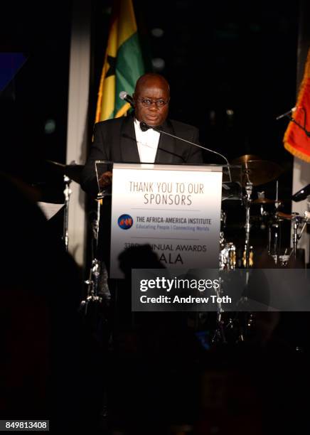 The National Achievement Award recipient H. E. President of the Republic of Ghana Nana Addo Dankwa Akufo-Addo speaks during The Africa-America...