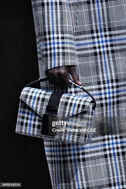 Model walks the runway at the Christopher Kane Ready to Wear Spring/Summer 2018 fashion show during London Fashion Week September 2017 on September...