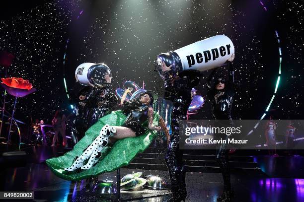 Katy Perry performs onstage during her "Witness: The Tour" tour opener at Bell Centre on September 19, 2017 in Montreal, Canada.