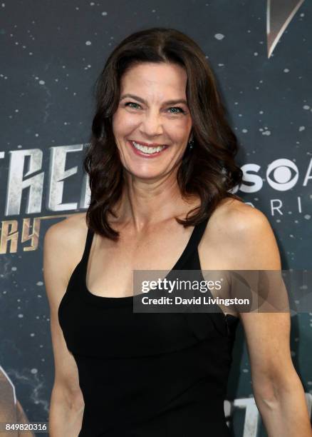 Actress Terry Farrell attends the premiere of CBS's "Star Trek: Discovery" at The Cinerama Dome on September 19, 2017 in Los Angeles, California.