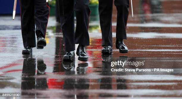 The 1st Battalion Irish Guards' St. Patricks Day Parade at Mons Barracks, Aldershot, which was attended by the Duke and Duchess of Cambridge. PRESS...