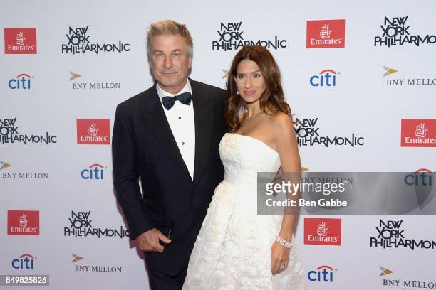 Actor Alec Baldwin and Hilaria Baldwin attend the New York Philharmonic 106 All-Stars: Opening Gala at David Geffen Hall on September 19, 2017 in New...