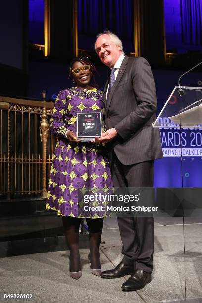 As world leaders gather in New York for the UN General Assembly blogger Marieme Jamme accepts The Innovation Award from Paul Polman at The...