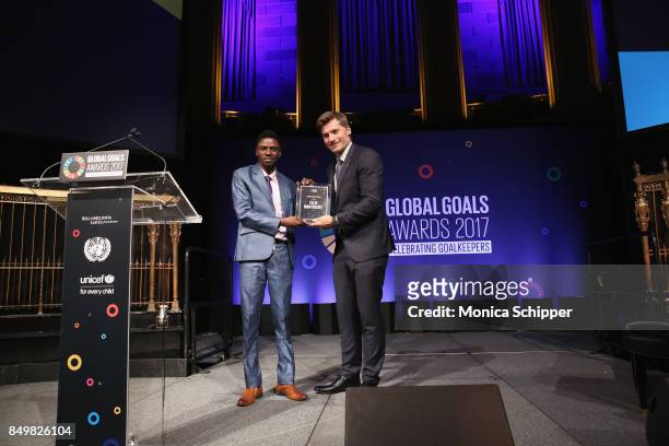 As world leaders gather in New York for the UN General Assembly Founder of Youth Against Barriers Felix Manyogote accepts The Leave No One Behind...