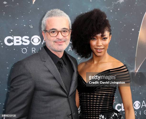 Writer Alex Kurtzman and actress Sonequa Martin-Green attend the premiere of CBS's "Star Trek: Discovery" at The Cinerama Dome on September 19, 2017...