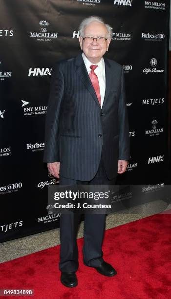 Philanthropist Warren Buffett attends the Forbes Media Centennial Celebration at Pier 60 on September 19, 2017 in New York City.