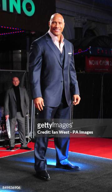 Dwayne 'The Rock' Johnson arrives for the UK premiere of GI Joe: Retaliation at the Empire Cinema in London.