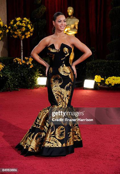 Singer Beyonce arrives at the 81st Annual Academy Awards held at Kodak Theatre on February 22, 2009 in Los Angeles, California.