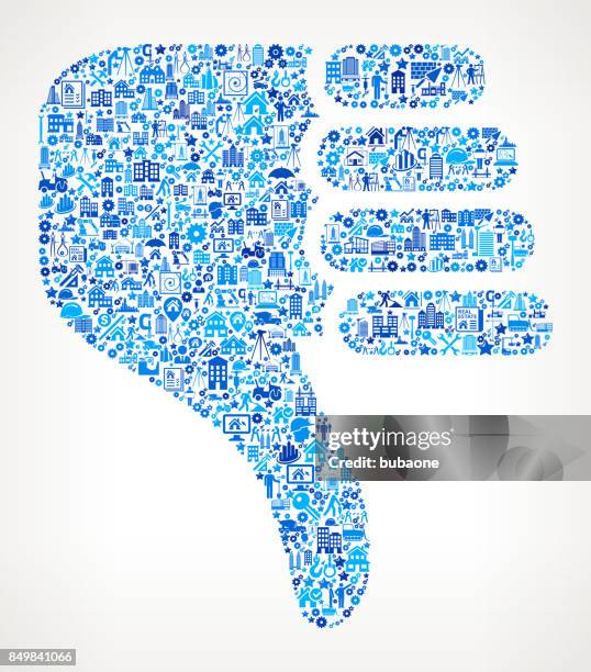 thumbs down construction industry vector icon pattern - construction tablet hand stock illustrations