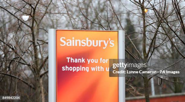 General view of a Sainsbury's store in Macclesfield after the chain posted better-than-expected sales figures, after a quarter in which no horsemeat...