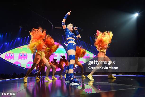 Katy Perry performs onstage during her "Witness: The Tour" tour opener at Bell Centre on September 19, 2017 in Montreal, Canada.