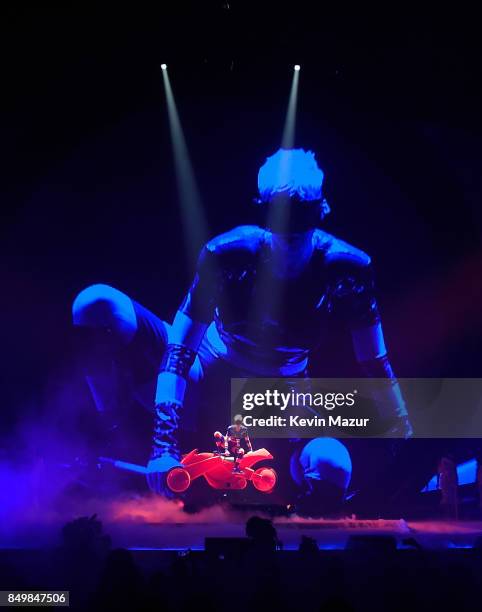 Katy Perry performs onstage during her "Witness: The Tour" tour opener at Bell Centre on September 19, 2017 in Montreal, Canada.