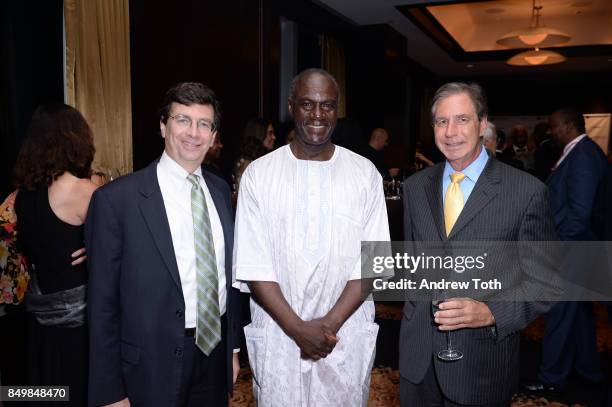 Office Managing Partner Dentons Robert E. McCarthy, President and CEO of the Africa-America Institute Kofi Appenteng and Joe Moodhe attend The...