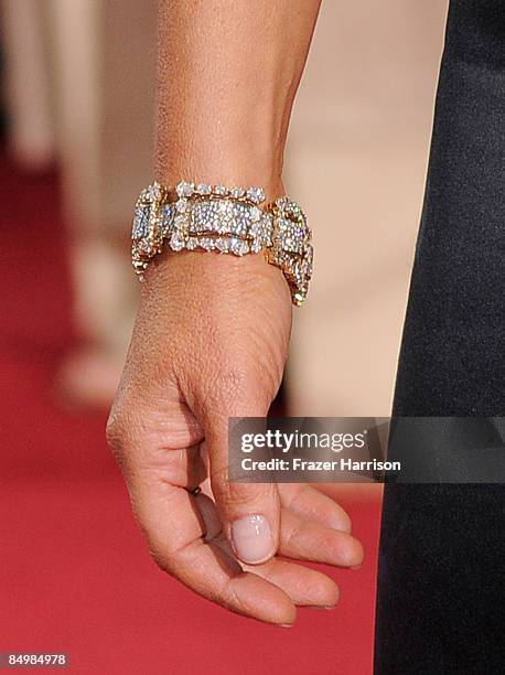 Close-up of actress Jo Wilder's bracelet at the 81st Annual Academy Awards held at Kodak Theatre on February 22, 2009 in Los Angeles, California.