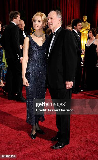 Director Werner Herzog and wife Lena Pisetski arrive at the 81st Annual Academy Awards held at Kodak Theatre on February 22, 2009 in Los Angeles,...