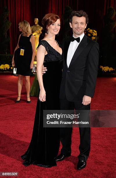 Actors Lorraine Stewart and Michael Sheen arrive at the 81st Annual Academy Awards held at Kodak Theatre on February 22, 2009 in Los Angeles,...