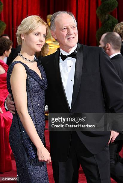 Director Werner Herzog and Lena Herzog arrive at the 81st Annual Academy Awards held at Kodak Theatre on February 22, 2009 in Los Angeles, California.