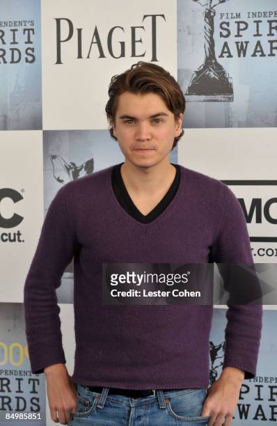 Actor Emile Hirsch arrives at Film Independent's 2009 Independent Spirit Awards sponsored by Piaget held at the Santa Monica Pier on February 21,...