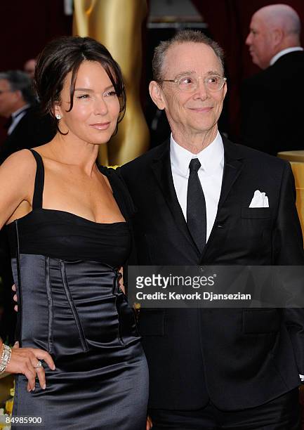 Actor Joel Grey and Jo Wilder arrives at the 81st Annual Academy Awards held at Kodak Theatre on February 22, 2009 in Los Angeles, California.