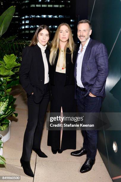 Danielle Haim, Este Haim and Dan Rothmann attend Chloe x MOCA Dinner at MOCA Grand Avenue on September 19, 2017 in Los Angeles, California.