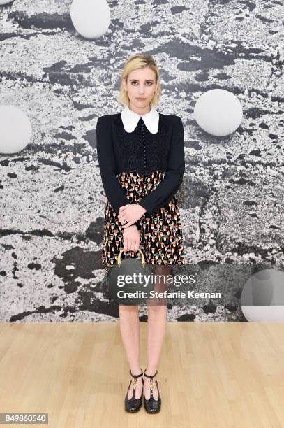 Emma Roberts attends Chloe x MOCA Dinner at MOCA Grand Avenue on September 19, 2017 in Los Angeles, California.