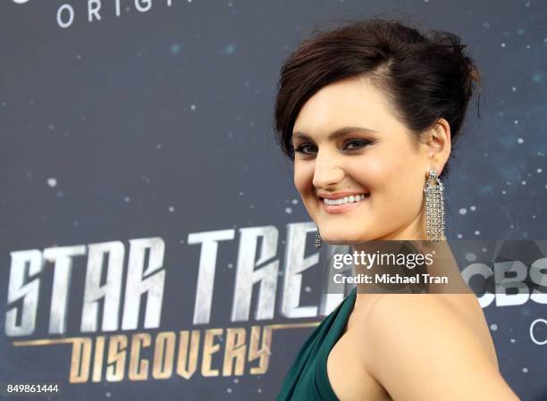 Mary Chieffo attends the Los Angeles premiere of CBS's "Star Trek: Discovery" held at The Cinerama Dome on September 19, 2017 in Los Angeles,...