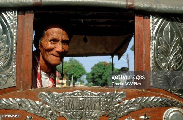 Kalesa driver. Horse-drawn carriage. Ilocos.