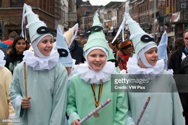 Belgium, carnaval of Binche. UNESCO World Heritage Parade Festival. Belgium, Walloon Municipality, province of Hainaut, village of Binche.