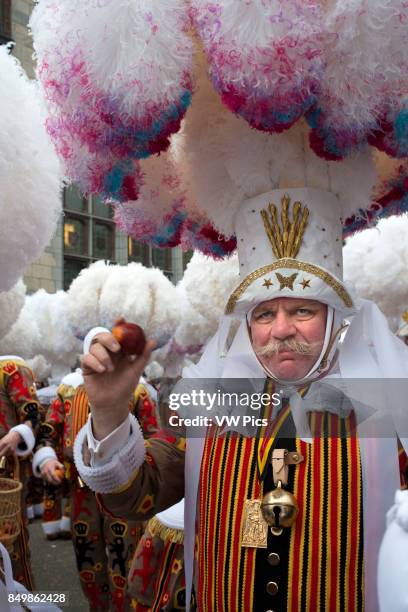 Belgium, carnaval of Binche. UNESCO World Heritage Parade Festival. Belgium, Walloon Municipality, province of Hainaut, village of Binche.