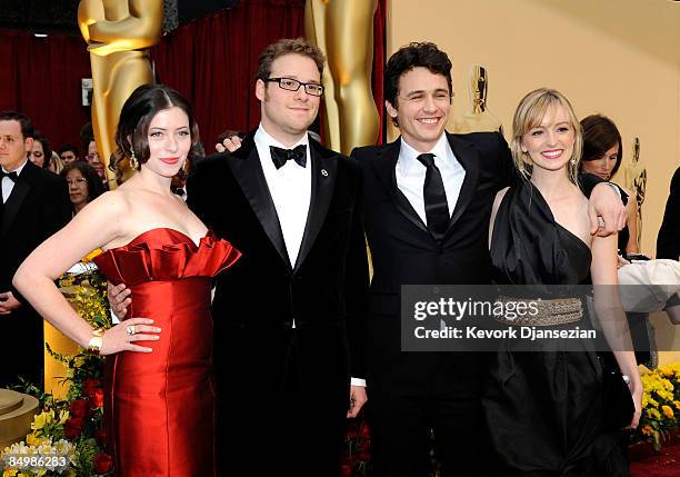 Actors Seth Rogen , James Franco and Ahna O'Reilly arrive at the 81st Annual Academy Awards held at Kodak Theatre on February 22, 2009 in Los...