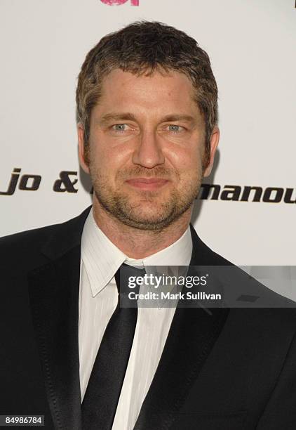 Actor Gerard Butler arrives at the 17th Annual Elton John AIDS Foundation's Academy Award Viewing Party held at the Pacific Design Center on February...