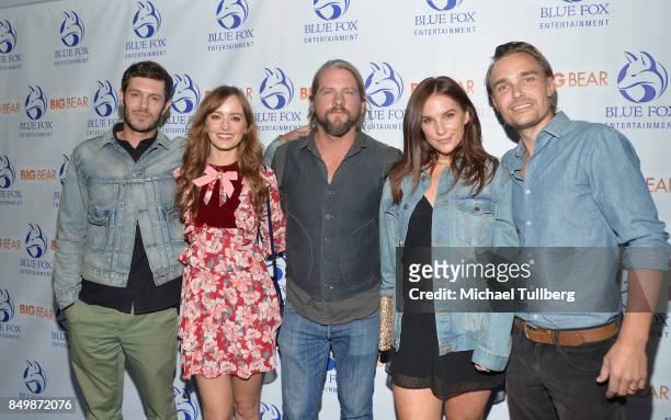 Adam Brody, Ahna O'Reilly, Zachary Knighton, Heidi Heaslet and Joey Kern attend the premiere of Blue Fox Entertainment's "Big Bear" at The London...
