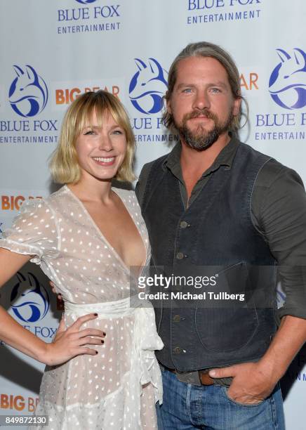 Betsey Phillips and actor Zachary Knighton attend the premiere of Blue Fox Entertainment's "Big Bear" at The London Hotel on September 19, 2017 in...