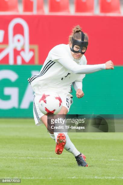 Babett Peter of Germany in action during the 2019 FIFA women's World Championship qualifier match between Germany and Slovenia at Audi Sportpark on...