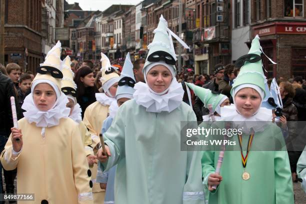 Belgium, carnaval of Binche. UNESCO World Heritage Parade Festival. Belgium, Walloon Municipality, province of Hainaut, village of Binche.