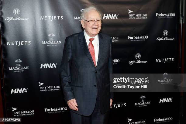 Warren Buffett attends the Forbes Media Centennial Celebration at Pier 60 on September 19, 2017 in New York City.