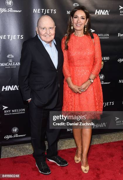 Jack Welch and Suzy Welch attend the Forbes Media Centennial Celebration at Pier 60 on September 19, 2017 in New York City.