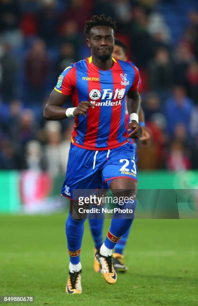 Crystal Palace's Pape N'Diaye Souare during Carabao Cup 3rd Round match between Crystal Palace and Huddersfield Town at Selhurst Park Stadium,...