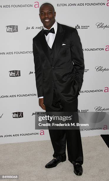 Athlete Terell Owens arrives at the 17th Annual Elton John AIDS Foundation's Academy Award Viewing Party held at the Pacific Design Center on...