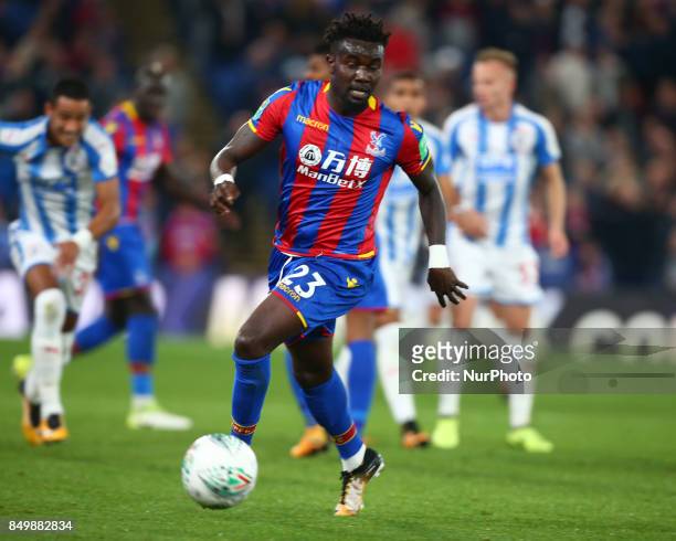 Crystal Palace's Pape N'Diaye Souare during Carabao Cup 3rd Round match between Crystal Palace and Huddersfield Town at Selhurst Park Stadium,...